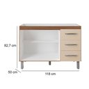 Ver imagem 2 de Balcão para Pia 120cm com 02 Portas e 03 Gavetas Bianca Savana Off White Moblis