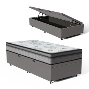 Cama Box Baú com Colchão Espuma D33 Pillow In Anjos Ortosleep Solteiro King 96 Cm