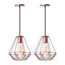 Ver imagem 1 de Kit 2 Pendentes Aramado Cristal 24 Cm Decorações Cor: Cobre
