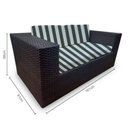 Ver imagem 2 de Conjunto Bora Bora Escuro - 1 Sofá 2 Lugares + 2 Poltronas + 1 Mesa de Centro - Milos