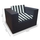 Ver imagem 3 de Conjunto Bora Bora Escuro - 1 Sofá 2 Lugares + 2 Poltronas + 1 Mesa de Centro - Milos