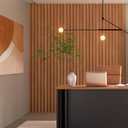 Ver imagem 2 de Painel Ripado de Madeira para Sala Quarto 89x250cm Bairon D03 Freijó - Lyam Decor