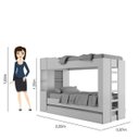 Ver imagem 5 de Treliche Solteiro com Baú e Prateleiras Tókio Espresso Móveis