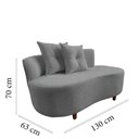 Ver imagem 7 de Namoradeira Sofá Feijão Suria Orgânica Linho Cinza