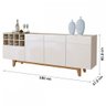 Buffet Duna com Adega 3 Portas 1 Gaveta Off White - 4
