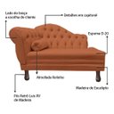 Ver imagem 4 de Recamier Divã Larissa 1,20cm Direito Sala Veludo:terracota/liso