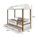 Ver imagem 4 de Beliche Montessoriana Infantil Sara Solteiro Com Luzes Led - Branco/Amêndoa