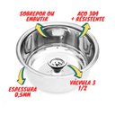 Ver imagem 3 de Ralo Incluso - Cuba Redonda Feita com Aço 304 - 30x15 Inox