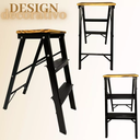 Ver mais imagens de Escada 3 Degraus Retrátil Dobrável Vira Banquinho Doméstica