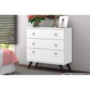 Ver imagem 1 de Cômoda Solteiro RT 3018 c/ 3 Gavetas Branco - Movelbento