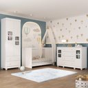 Ver imagem 2 de Quarto de Bebê Completo com Berço 3 em 1 com Colchão Incluso Sol Multimóveis Mp4546 Branco