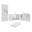 Ver imagem 1 de Quarto de Bebê Completo com Berço 3 em 1 com Colchão Incluso Sol Multimóveis Mp4546 Branco