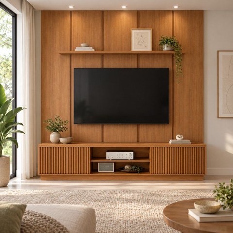 Conjunto Painel Dominus + Rack Arezzo Painel 232 cm Mavaular