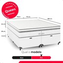 Ver imagem 6 de Cama Box Baú Queen + Colchão Paris Molas Ensacadas Branco Couro Branco/branco