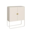 Ver imagem 1 de Balcão Buffet 90cm 2 Portas Orgânico Pé Metal Luna Off White 28065