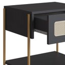 Ver imagem 5 de Mesa de Cabeceira 1 Gaveta Palhinha 28932 Linha Oslo Nero Artesano