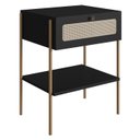 Ver imagem 1 de Mesa de Cabeceira 1 Gaveta Palhinha 28932 Linha Oslo Nero Artesano