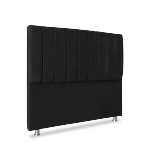 Cabeceira Estofada Cama Box Queen Carla 160cm Preto