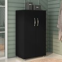 Ver imagem 6 de Conjunto Home Office Mesa Escrivaninha Allexa e Armário Multiuso Preto - Desk Design