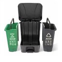 Ver imagem 3 de Lixeira Dupla Coleta Seletiva 16L com Pedal Lixeira Ecologica 2 Divisorias Verde e Cinza Cesto de Li