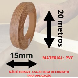 Fita de Borda para Mdf Formica Freijo Texturizado 15mm X 20m Moveis Madeirado - 3