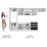 Armário de Cozinha Completa 100% MDF 330cm Branco/Preto Acordes Madesa 06 - 6