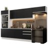 Armário de Cozinha Completa 100% MDF 330cm Branco/Preto Acordes Madesa 06 - 3