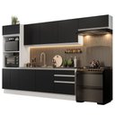 Ver imagem 3 de Armário de Cozinha Completa 100% MDF 330cm Branco/Preto Acordes Madesa 06