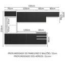 Ver imagem 4 de Armário de Cozinha Completa 100% MDF 330cm Branco/Preto Acordes Madesa 06