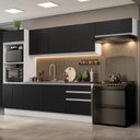 Ver imagem 1 de Armário de Cozinha Completa 100% MDF 330cm Branco/Preto Acordes Madesa 06