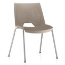 Ver imagem 1 de Cadeira Empilhável Fixa Liked F02 Base Aço Cinza Nude - Lyam Decor