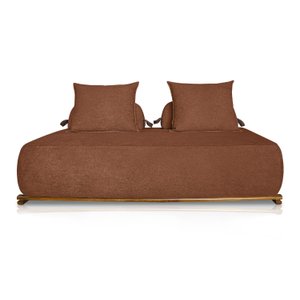 Sofá Dubai 2 Lugares 1.80m Tecido Bouclê Terracota para Sala Bz Home Decor