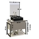 Ver imagem 2 de Kit Gabinete Banheiro Completo Industrial Tech 60cm Branco/cinza - Cuba Preta