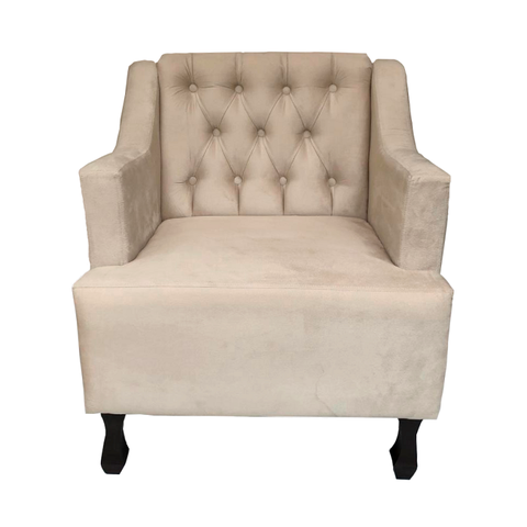 Poltrona Estofada Para Recepção Consultório Genesis Suede Bege LM DECOR