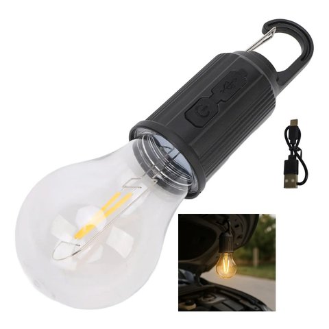 Lampada Led Acampamento Usb Recarregavel Sos Emergencia Pesca Ar Livre Passeio Gancho Portatil Resis