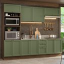 Ver imagem 1 de Armário de Cozinha Completa 270 Cm Rustic/verde Vik Madesa.