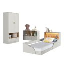 Ver imagem 2 de Quarto Infantil Completo Guarda Roupa Cômoda e Cama Montessoriana Lille CJ078 Branco - Art In Mó