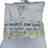 Roupão Banho Infantil Felpudo Macio Algodão Praia Piscina com Capuz Branco - 5