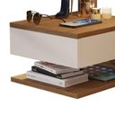 Ver imagem 3 de Kit 2 Mesas de Cabeceira Suspensa 1 Gaveta Madri Freijo Off White P/ Quarto, Sala e Escritório