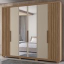 Ver imagem 2 de Guarda Roupa Casal 260cm com Espelho Gaia Carvalho/fendi Z17 - Mpozenato