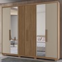 Ver imagem 7 de Guarda Roupa Casal 260cm com Espelho Gaia Carvalho/fendi Z17 - Mpozenato