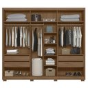 Ver imagem 5 de Guarda Roupa Casal 260cm com Espelho Gaia Carvalho/fendi Z17 - Mpozenato