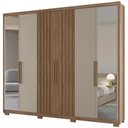 Ver mais imagens de Guarda Roupa Casal 260cm com Espelho Gaia Carvalho/fendi Z17 - Mpozenato