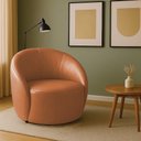 Ver imagem 1 de Poltrona Decorativa Orgânica Lua Sintético Pu Whisky D03 - D’Rossi