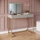 Ver imagem 2 de Escrivaninha Penteadeira Organizadora Estilo Industrial com 1gaveta e Espelho P1040 Champagne/arenas