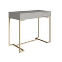 Ver imagem 1 de Escrivaninha Penteadeira Organizadora Estilo Industrial com 1gaveta e Espelho P1040 Champagne/arenas