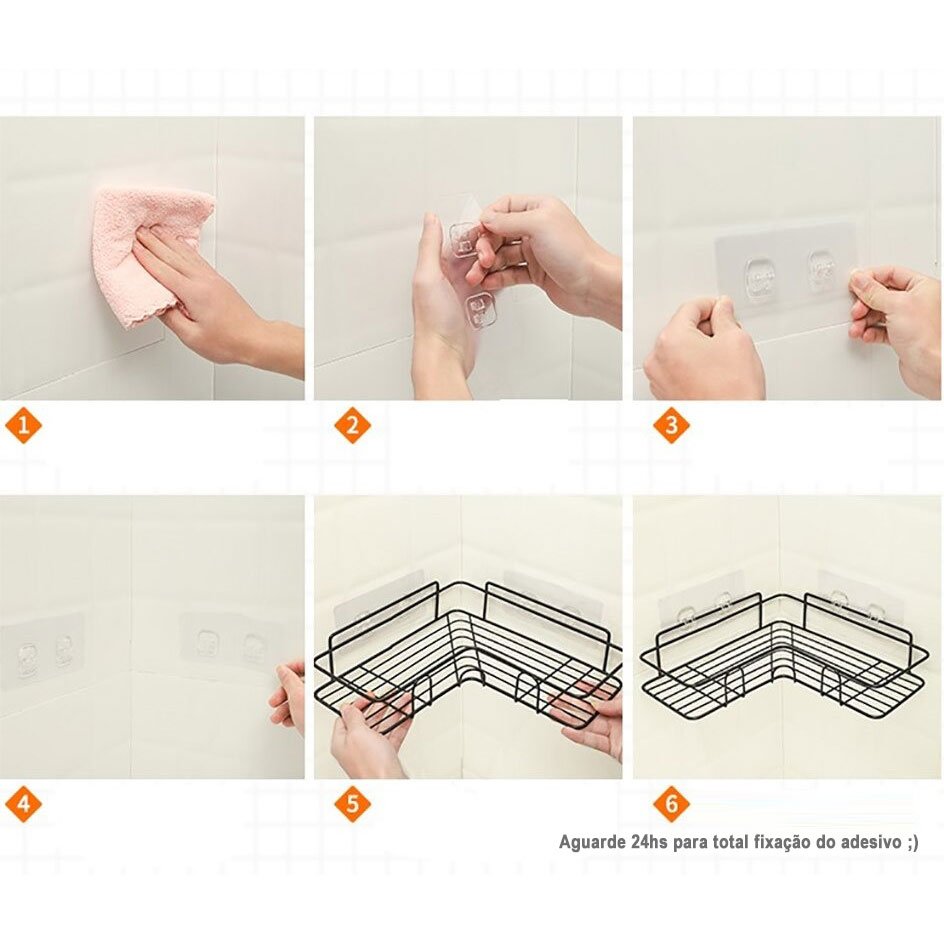 Suporte Multiuso Organizador cozinha banheiro Uso prático - Preto - 2