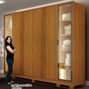 Ver imagem 2 de Guarda Roupa Casal Prime 6 Portas com Led Cinamomo com Cômoda Rubi 4 Gavetas Cinamomo Off-white – Le