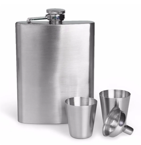 Cantil de Bolso com Copos e Funil em Aço Inox - 5