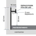 Ver imagem 2 de Rodapé Invertido Espaçofloor Alumínio Branco 3m